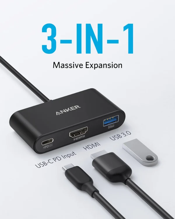 Anker Power Expand 3-In-1 USB-C PD Hub 4K via the HDMI port. - Image 2