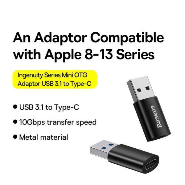 Baseus Ingenuity Series Mini OTG Adapter  USB 3.1 to Type-C - Image 6