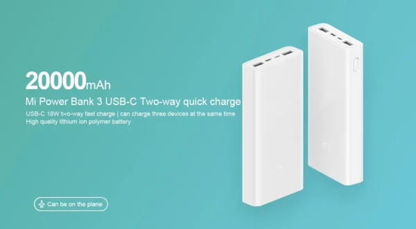 Mi 20000 mAh Power Bank 18W White - Image 2