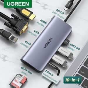 UGreen 10-in-1 USB-C Hub with 4K HDMI and USB 3.0 Ports