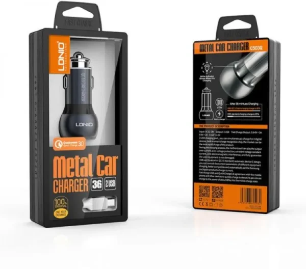 Ldnio  Dual Port QC3.0 Fast Car Charger - Image 4