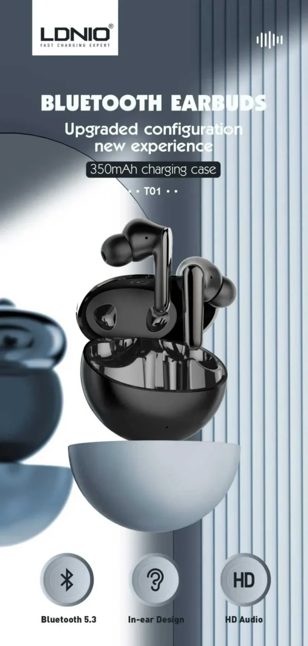 LDNIO Bluetooth Earphones – HD Audio, Noise Reduction - Image 3