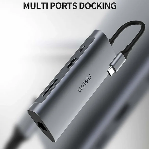 Wiwu Alpha 831HRT 8-in-1 USB-C Hub – Fast Charging - Image 2