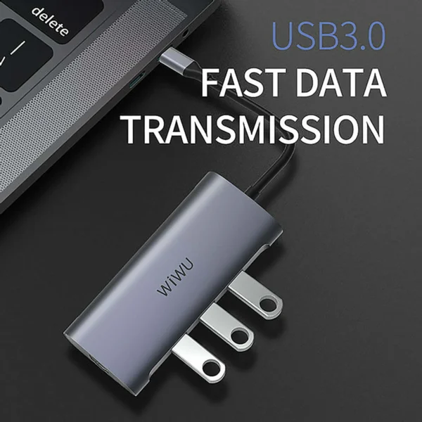 Wiwu Alpha 831HRT 8-in-1 USB-C Hub – Fast Charging - Image 3
