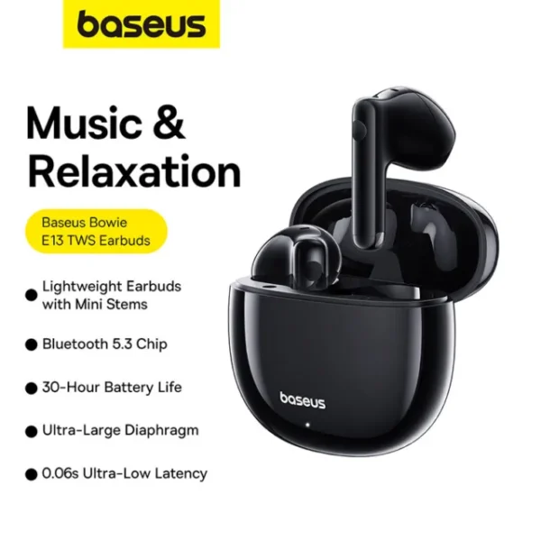 Baseus Bowie E13 True Wireless Earphones Moon White - Image 2