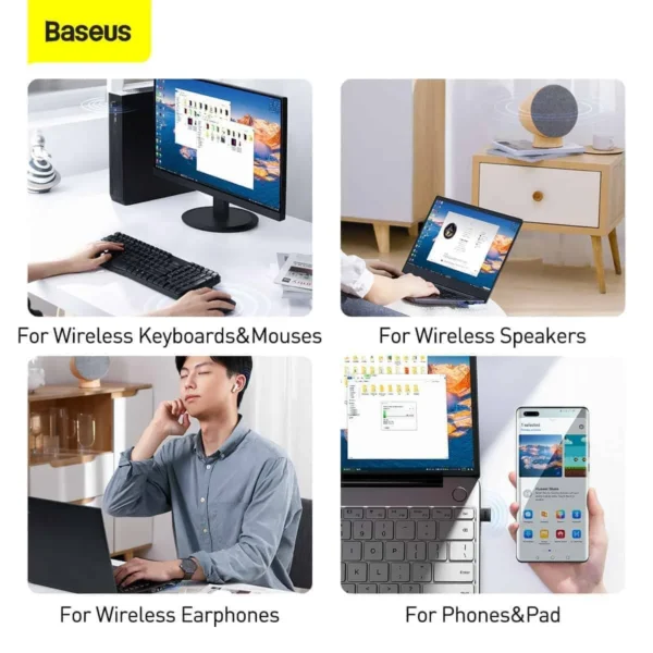 Baseus Mini USB Bluetooth V5.0 BA04 Adapter - Image 3