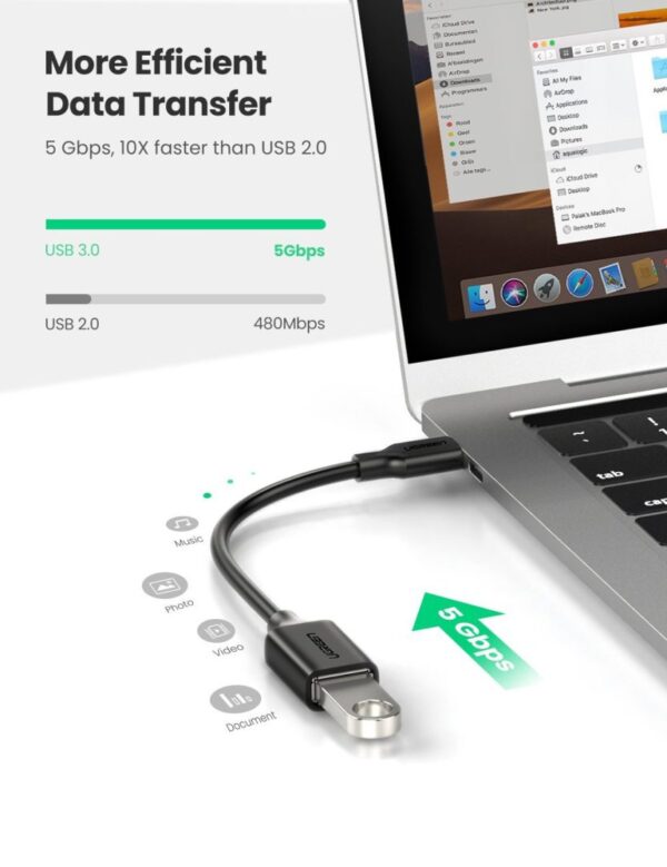 Ugreen USB-C Male to USB 3.0A F/M Cable - Image 3