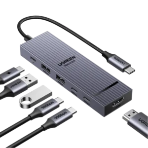 UGREEN 45363 Revodok 6-in-1 USB-C Hub with 10Gbps USB-C & USB-A Data Ports 4K@60Hz HDMI