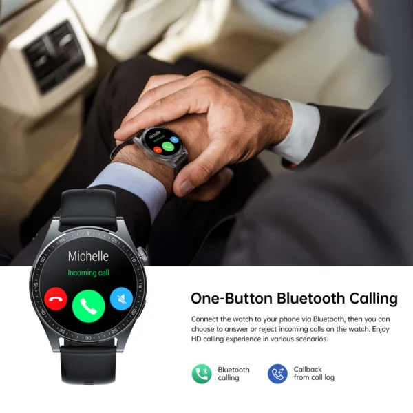 JR-FC2 Smart Watch Black – HD Display, Smart Calling - Image 5