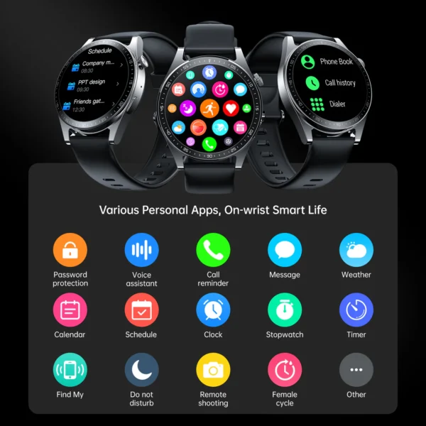JR-FC2 Smart Watch Black – HD Display, Smart Calling - Image 4