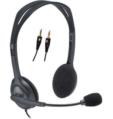 Logitech H110 Stereo Headset Black 3.5mm Dual Plug