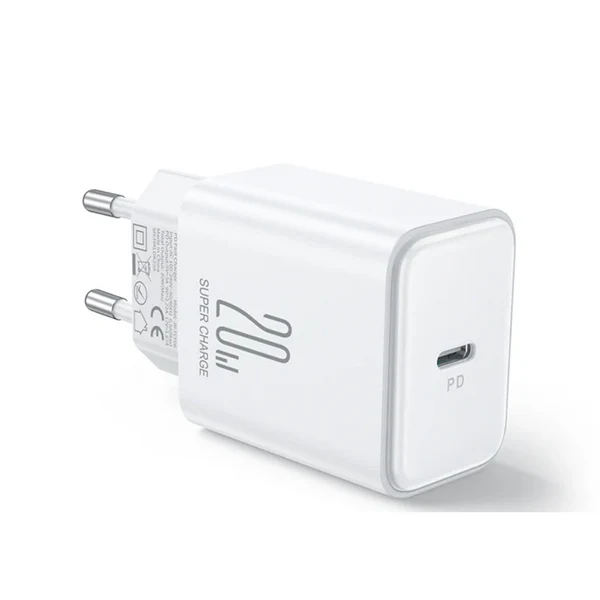 JR-TCF06 PD 20W Charger-White (EU)+C to L Cable 1m-White