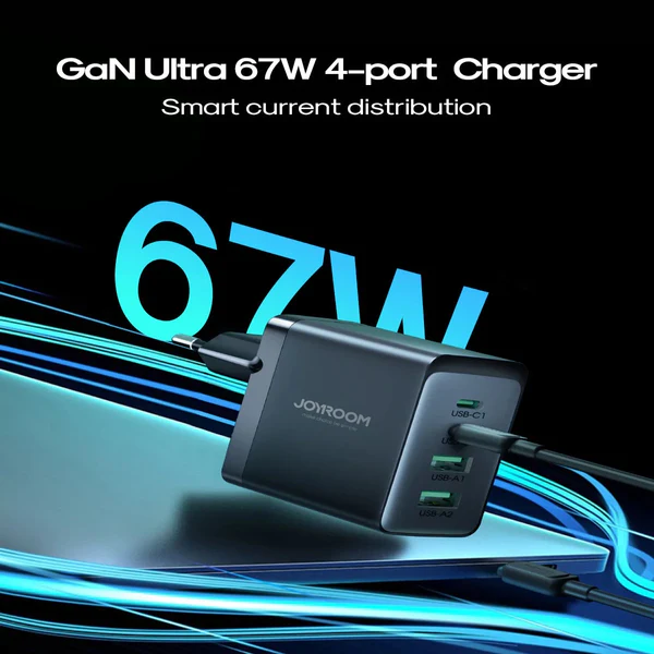 Joyroom 67W GaN Fast Charger 4-Port + 100W Cable | Pakistan - Image 3