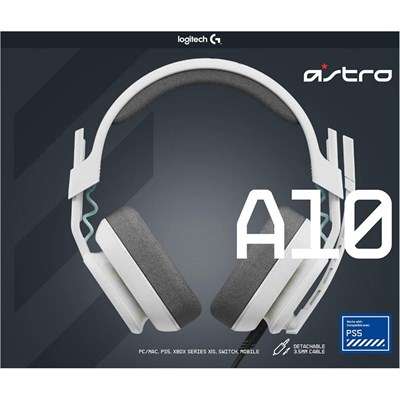 Logitech ASTRO A10 Wired Gaming Headset - White PS PS5 - Image 4