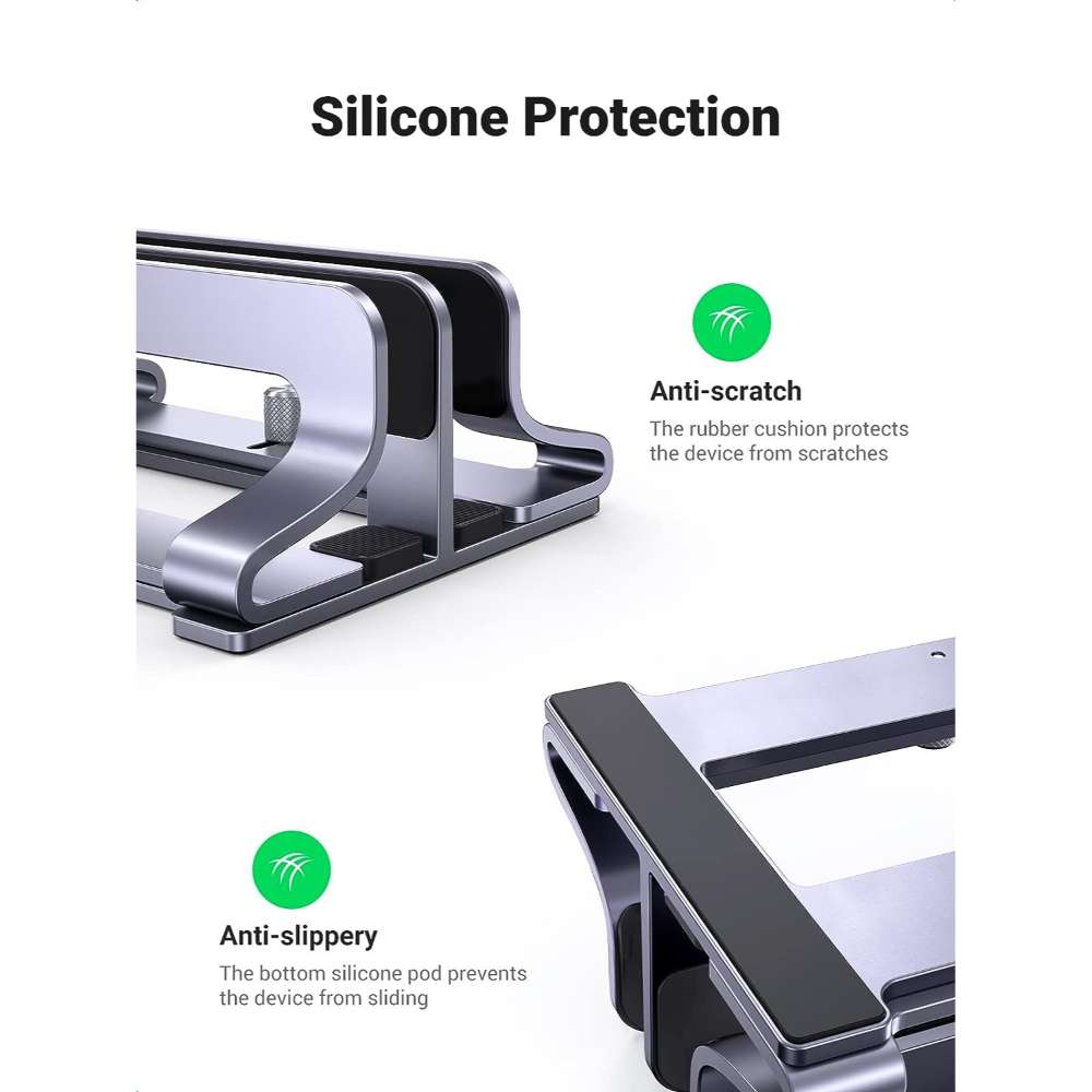 Ugreen Vertical Laptop Aluminum Stand Dual-Slot - Image 4