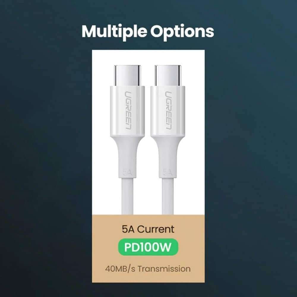 Ugreen Type-C Male to Type-C Male Cable 5A 1m - Image 2