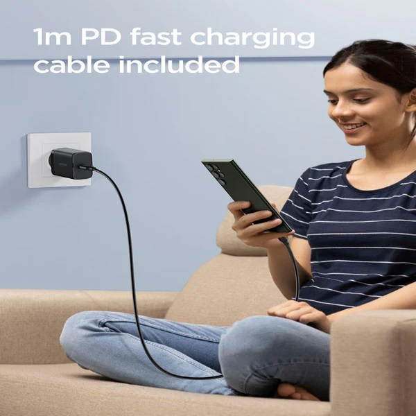 Joyroom TCF11 25W Charger-White (EU)+C to C Cable 1m-Black - Image 5