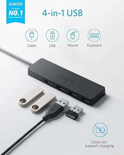 Anker 4-Port USB 3.0 Ultra Slim Data Hub Extended Cable - Image 3