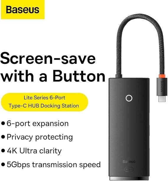Baseus 6-Port Lite Series Type-C HUB Docking Station - Image 4