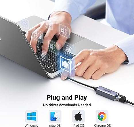 UGREEN USB-C to Ethernet Adapter – 1000Mbps Network Speed - Image 2