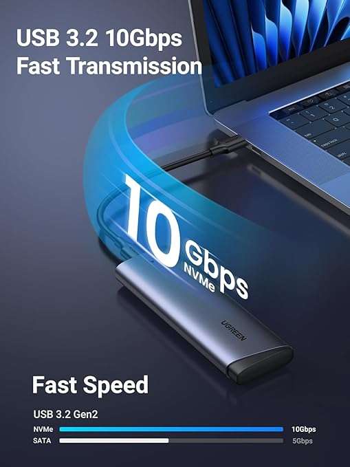 UGREEN M.2 NVMe SSD Enclosure 10Gbps USB 3.2 Gen 2 - Image 7