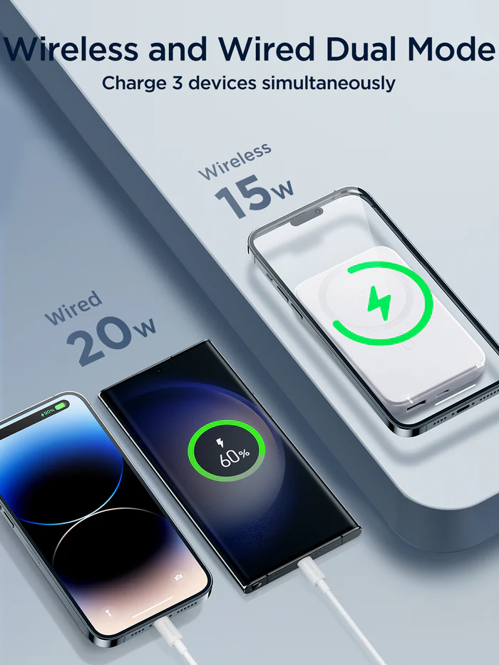 Joyroom JR-W020 Magnetic Wireless Powerbank 20W 10000mAh White - Image 7