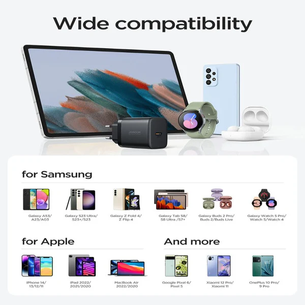 Joyroom TCF11 25W Charger-White (EU)+C to C Cable 1m-Black - Image 6