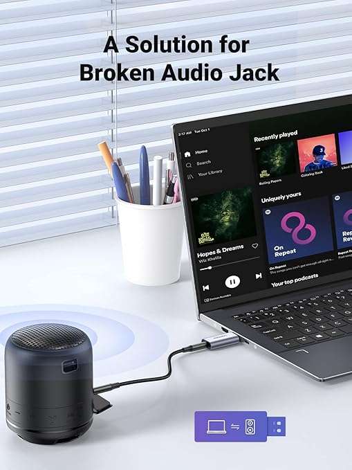UGREEN 2in1 USB to Audio Jack USB External Audio Adapter - Image 5