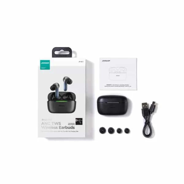 JR-BC1 True Wireless ANC Earbuds-with cover - Black - Image 2