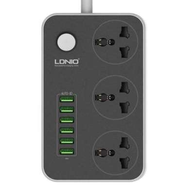 LDNIO Power Socket Extension | 3 Multi Sockets & 6 USB Ports