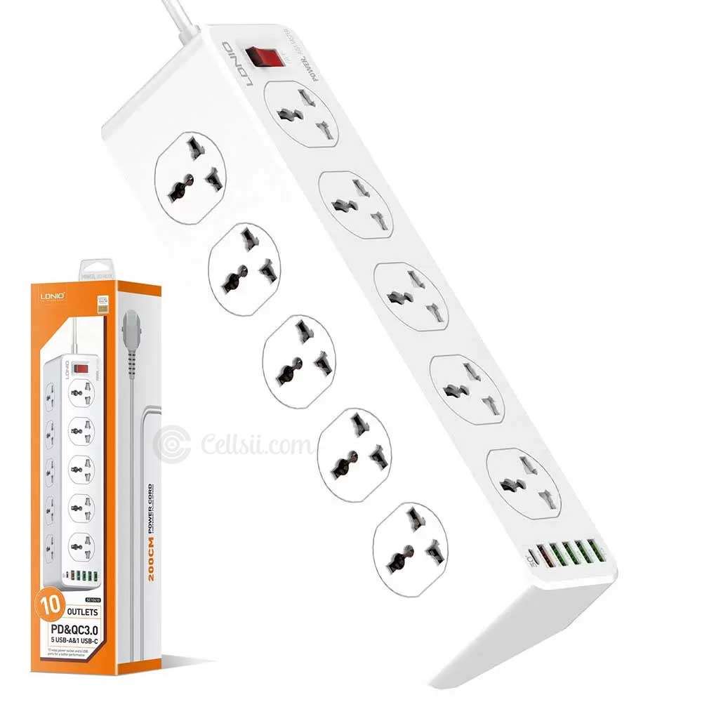 Ldnio 2500W 10 Outlet Ports + 6 USB Ports Power Strip - Image 2