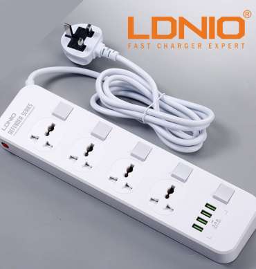 Ldnio SC4408 Power Strip: 4 AC Outlets & 4 USB Ports
