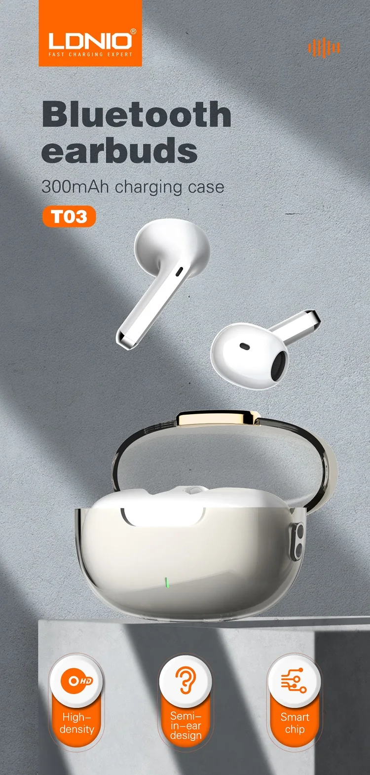 Ldnio T03 Wireless Stereo Bluetooth Earbuds - Image 2