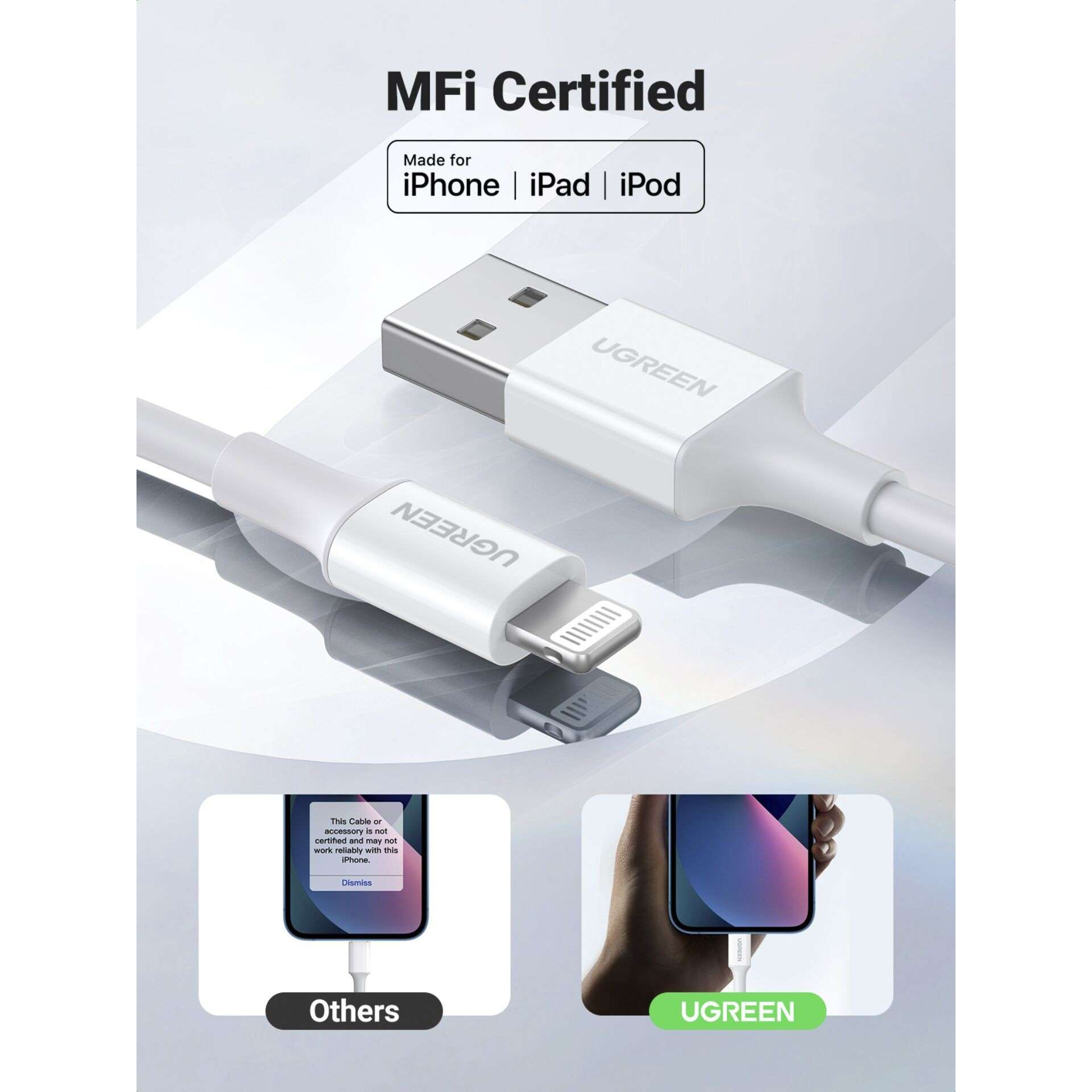 Ugreen USB 2.0 A to iPhone Fast Charging Cable - Image 5