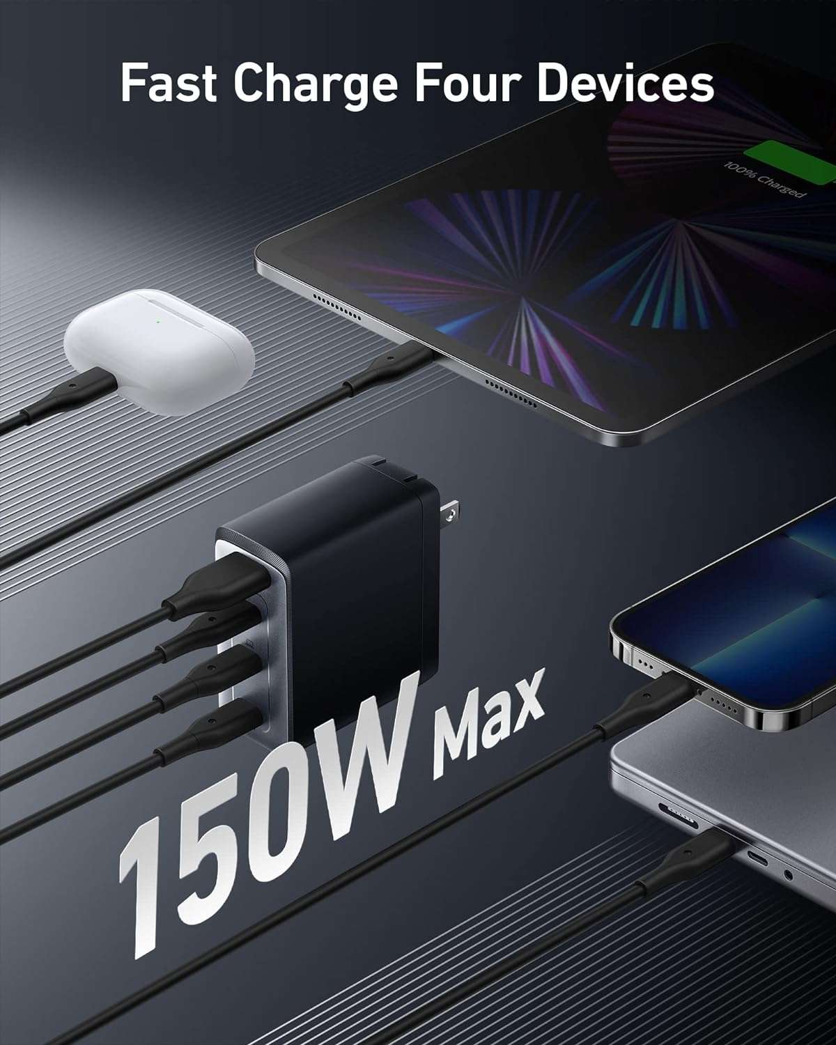 Anker 150W GaNPrime 747 Black Color Charger - Image 2