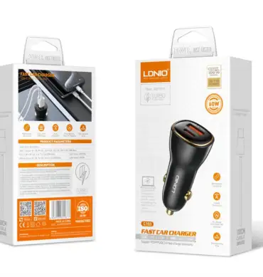 60W Car Charger – LDNIO C103 PD & QC Technology in Pakistan