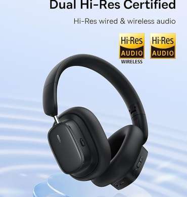 Baseus Bowie H1i Noise Cancellation Wireless Headphones, Black