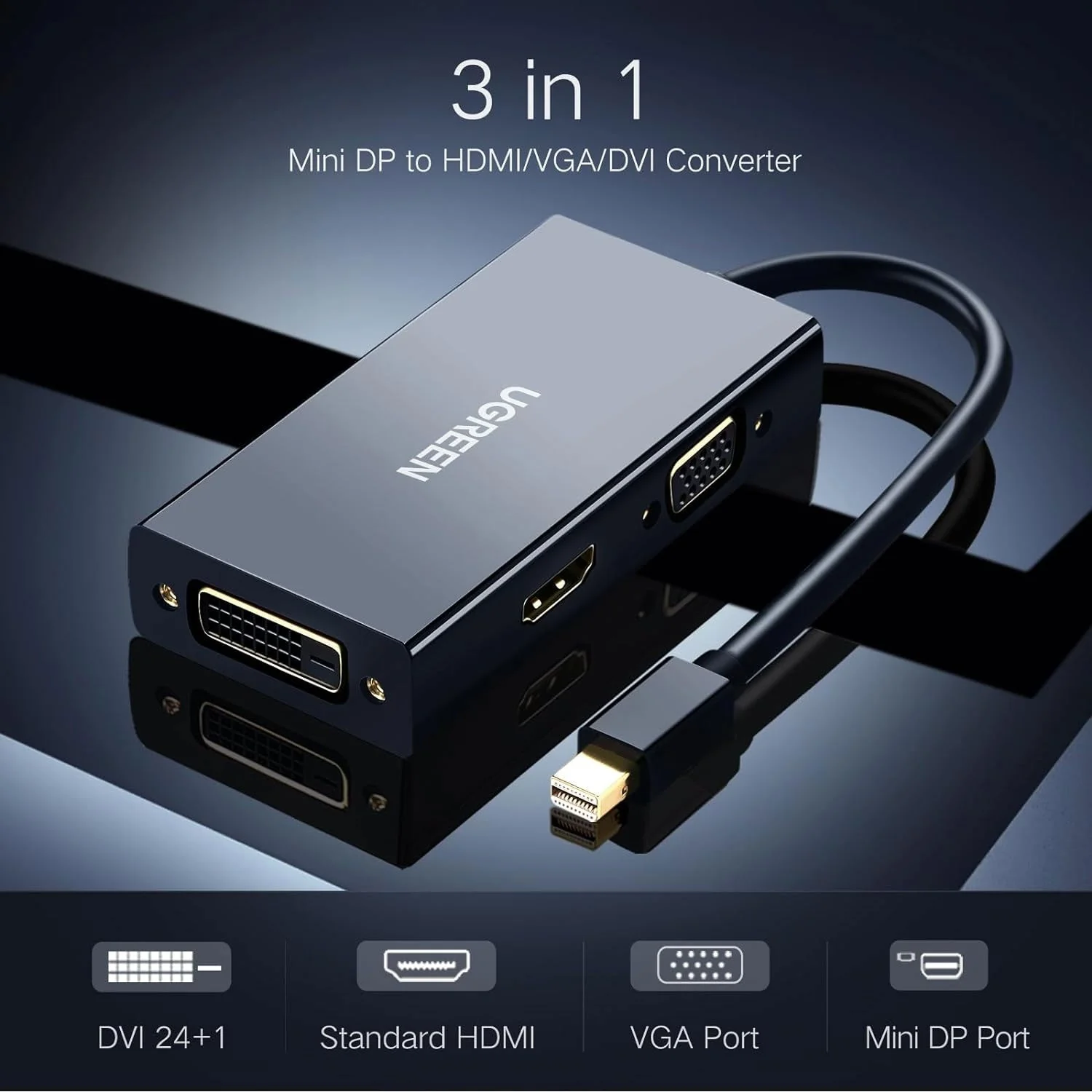 Ugreen Mini DP to HDMI/VGA/DVI Converter - Image 3