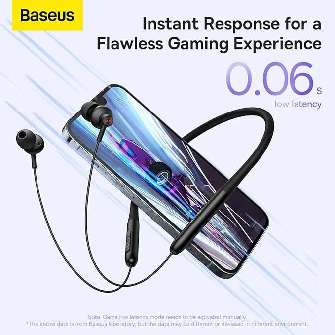 Baseus Bowie P1x In-ear Neckband Wireless Earphones - Black - Image 3
