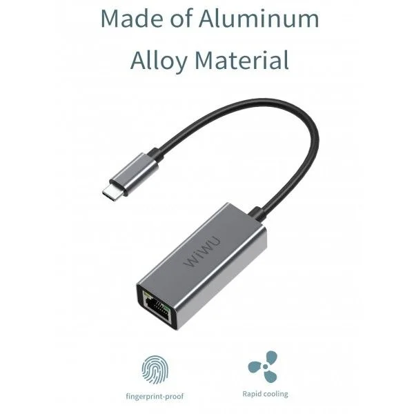 Wiwu RJ45 Type-C to LAN Adapter – Fast Ethernet Connectivity - Image 3